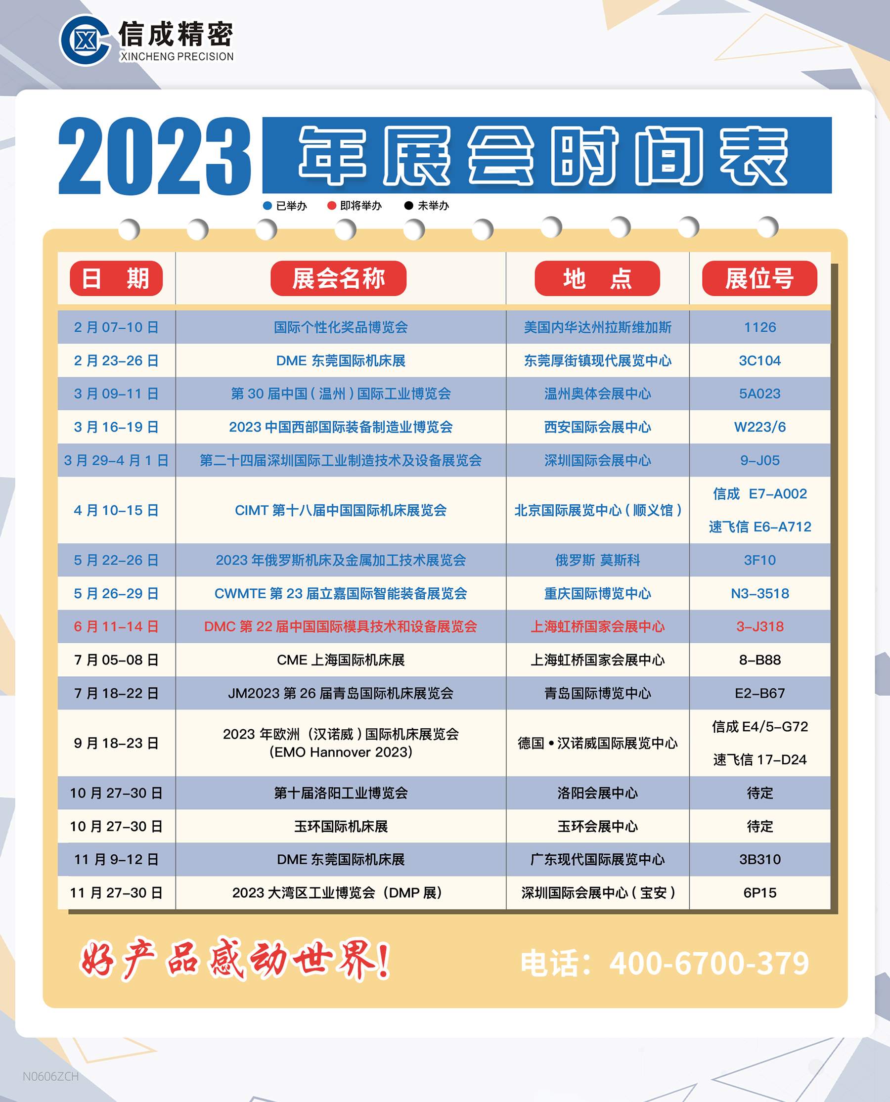 洛阳信成2023年上半年展会安排时间表
