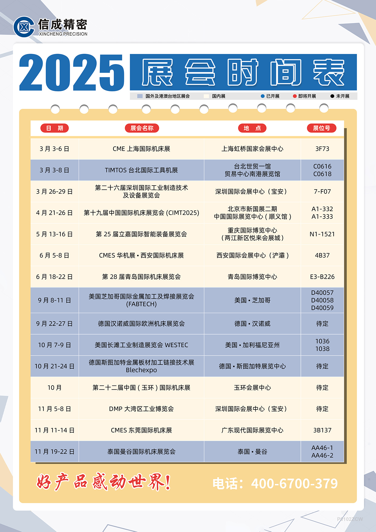 洛阳信成2025年上半年展会安排时间表